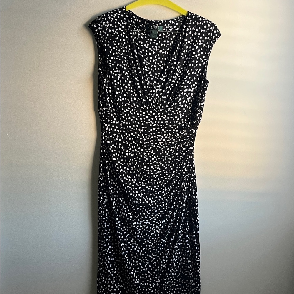 Lauren Ralph Lauren Black and White Midi Dress